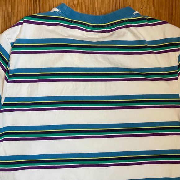 SOLD Guess vintage 90s embroidered logo striped tee SIZE S - Picture 6 of 6